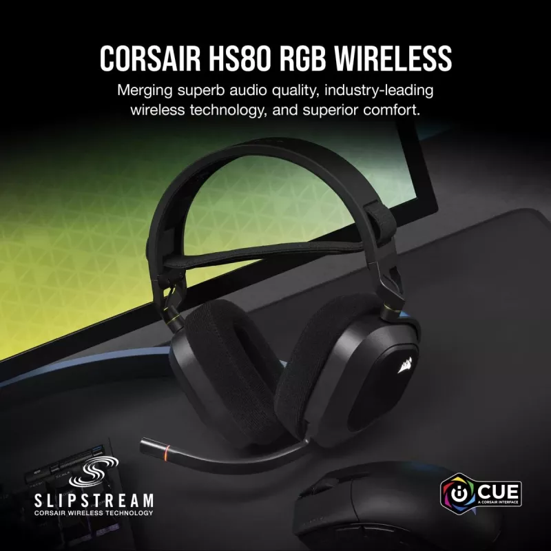 CORSAIR Gaming Headset HS80 RGB Wireless Carbon