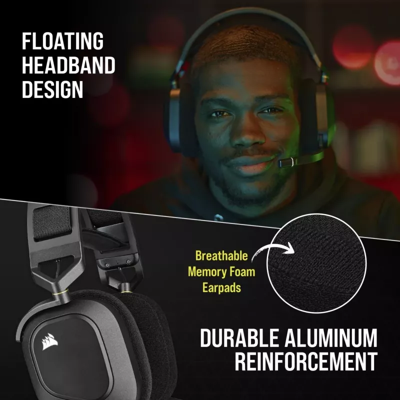 CORSAIR Gaming Headset HS80 RGB Wireless Carbon