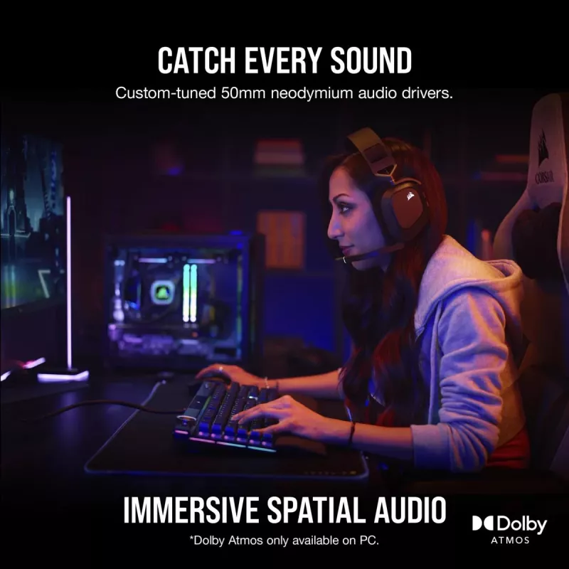 CORSAIR Gaming Headset HS80 RGB Wireless Carbon