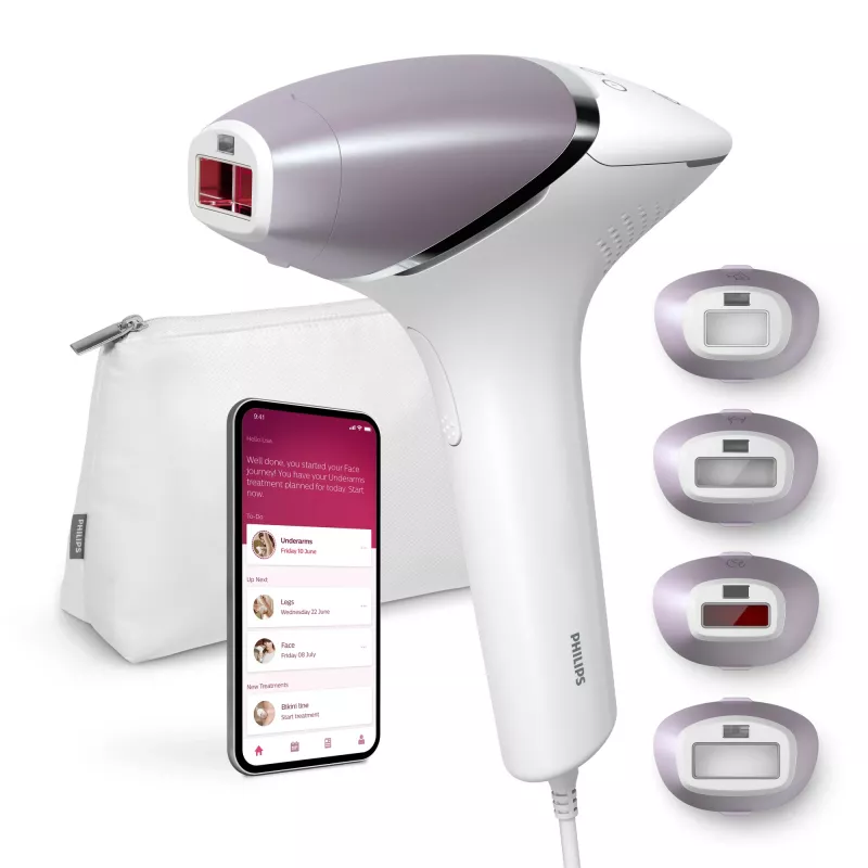 IPL matu noņemšanas iekārta Philips Lumea Prestige BRI947/00 ar sejas un ķermeņa stiprinājumiem, 250000 zibšņi, ādas toņa sensors