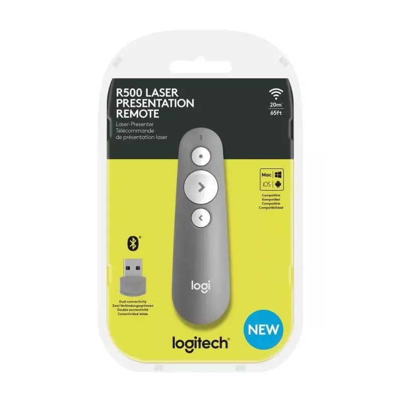 LOGITECH R500 Lāzera prezentācijas pults Pelēka