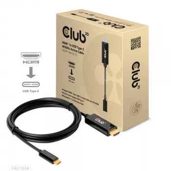 CLUB3D HDMI uz USB Type-C aktīvais kabelis 4K60Hz 1.8m