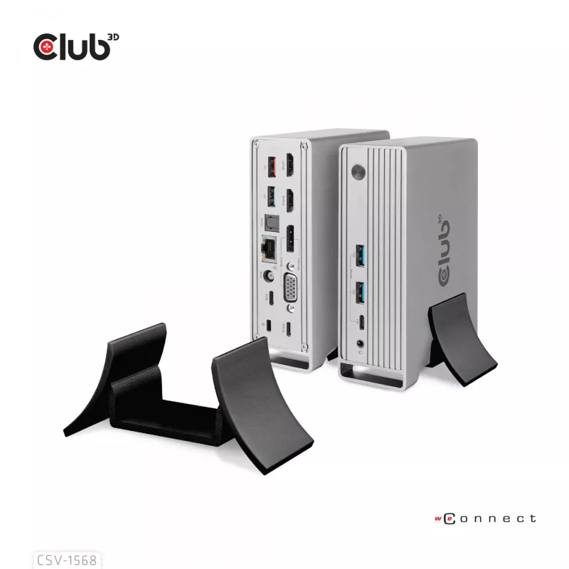 Docking stacija CLUB3D CSV-1568 metāla korpuss USB Gen2 Type-C USB Gen2 Type-A HDMI DP VGA RJ45 120W