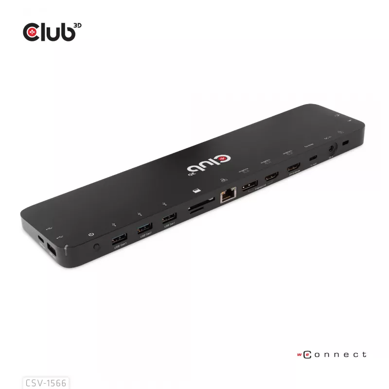 CLUB3D USB-C Gen1 Trīskāršā Displeja Doks ar DP Alt režīmu, DisplayLink un 120 W Barošanas Avotu