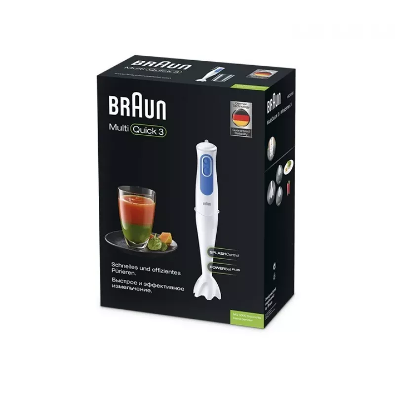 Braun MQ 3000 Smoothie 0.6 L rokas blenderis 700 W balts, zils