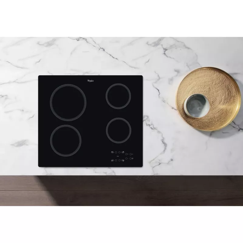 Indukcijas plīts virsma WHIRLPOOL AKT 801/NE — 4 zonas, 60 cm, skārienjutīga vadība, melna stikla keramika