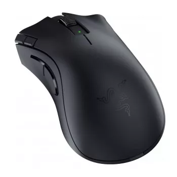 Spēļu pele Razer DeathAdder V2 X HyperSpeed — labā roka, bezvadu 2.4 GHz/Bluetooth, 14 000 DPI, 7 pogas, AA baterija, 103 g, melna