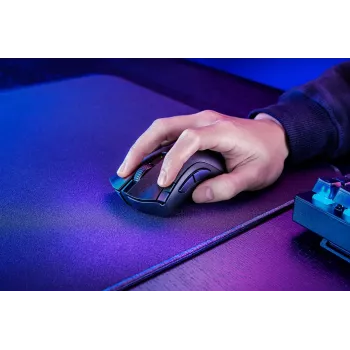 Spēļu pele Razer DeathAdder V2 X HyperSpeed — labā roka, bezvadu 2.4 GHz/Bluetooth, 14 000 DPI, 7 pogas, AA baterija, 103 g, melna