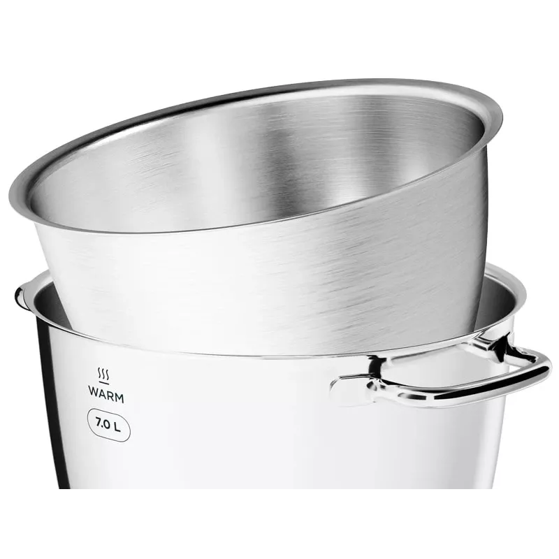 Planētas mikseris Kenwood KWL90.004SI — 1400 W, 7 L nerūsējošā tērauda bļoda, skārienvadība, iebūvēti svari, sudrabs
