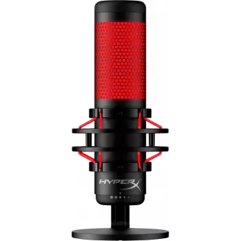 HyperX QuadCast USB Mikrofons (Melns-Sarkans) - Sarkans Apgaismojums