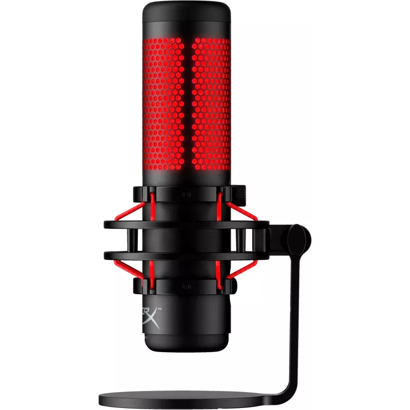 HyperX QuadCast USB Mikrofons (Melns-Sarkans) - Sarkans Apgaismojums