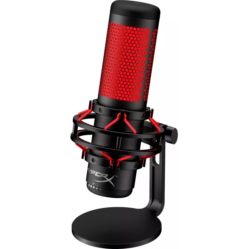 HyperX QuadCast USB Mikrofons (Melns-Sarkans) - Sarkans Apgaismojums