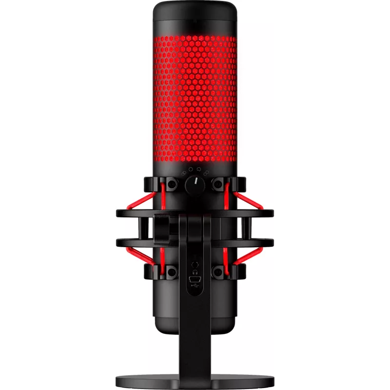 HyperX QuadCast USB Mikrofons (Melns-Sarkans) - Sarkans Apgaismojums