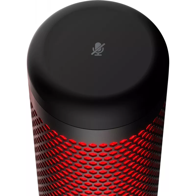 HyperX QuadCast USB Mikrofons (Melns-Sarkans) - Sarkans Apgaismojums