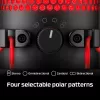 HyperX QuadCast USB Mikrofons (Melns-Sarkans) - Sarkans Apgaismojums