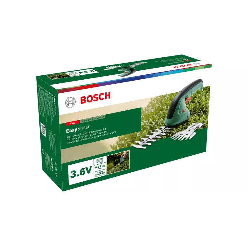Bosch Easy Shear bezvadu zāles šķēres 8 cm 3,6 V Litija-jonu (Li-Ion) Melns, Zaļš