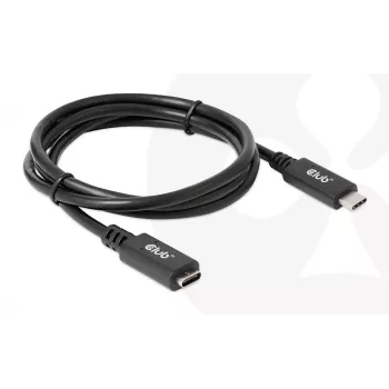 USB Gen1 Type-C pagarinātājkabelis CLUB3D CAC-1531, 1 m, USB-C vīriešu uz 2× USB-C sieviešu, 5 Gbps, 60W PD, 4K@60Hz