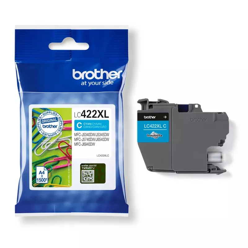 Brother LC422XLC oriģinālā ciāna tintes kasetne, 1 gab., augstas ražības