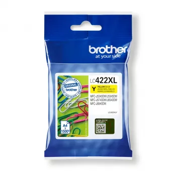 Brother LC-422XLY oriģinālā dzeltenā tintes kasetne (augstas ietilpības)