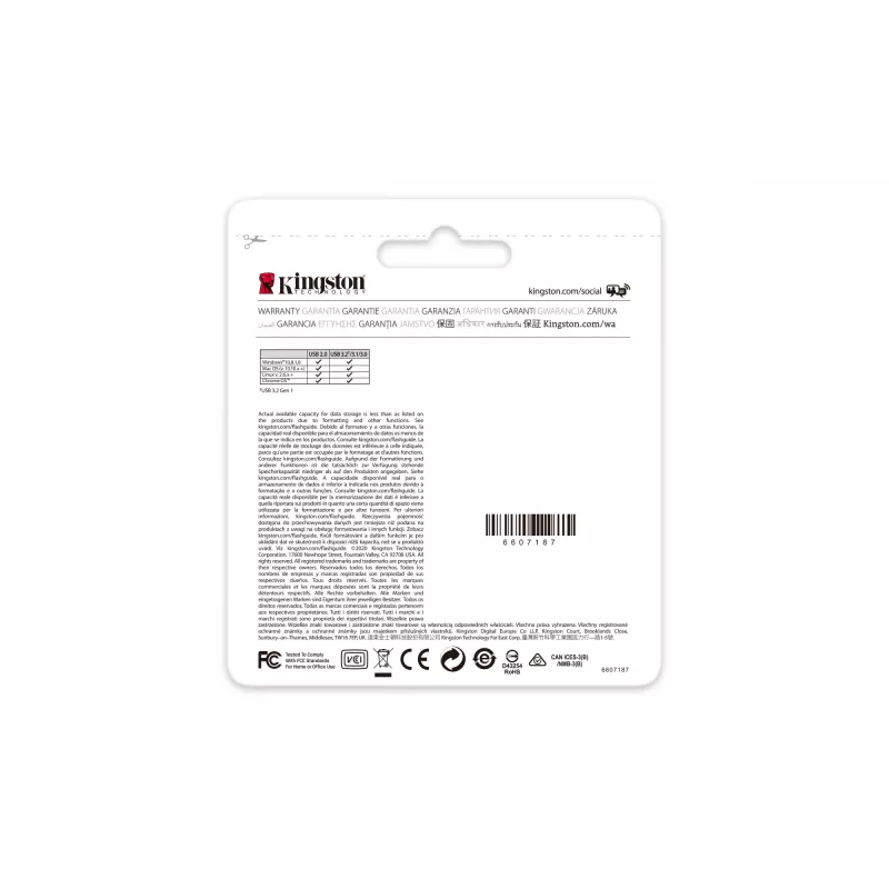 Kingston DataTraveler Exodia 64 GB USB 3.2 Gen 1 zibatmiņa, 2 gab., melna/zilganzaļa
