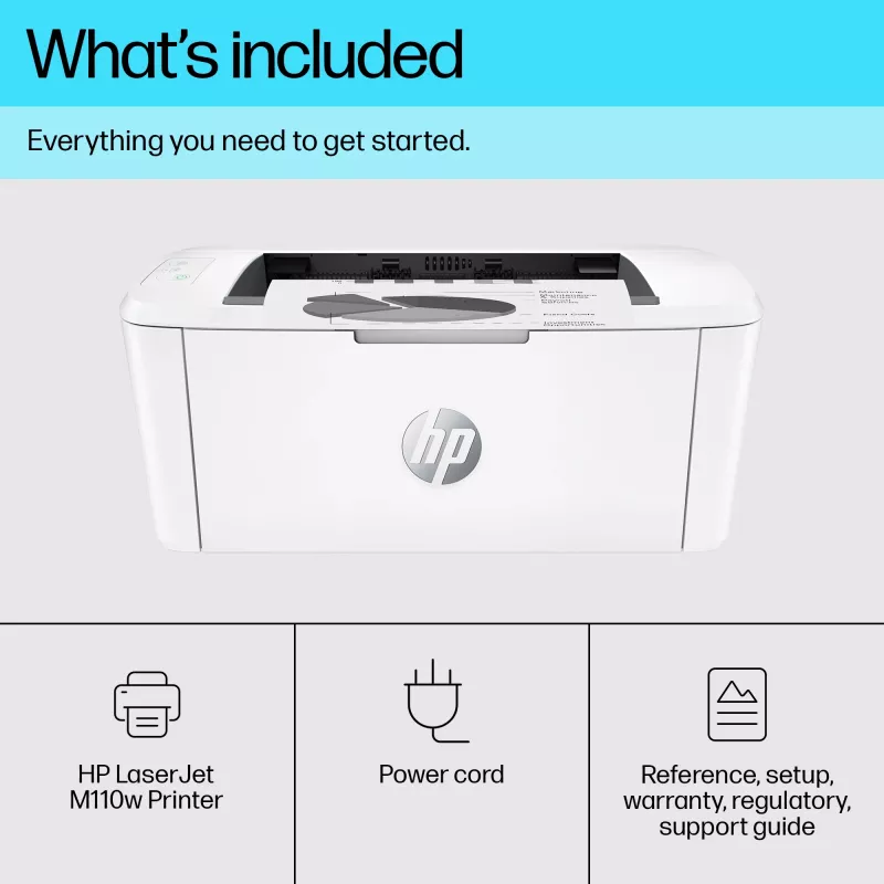 HP LaserJet M110w printeris, lāzera, 600 x 600 DPI, A4, 20 lpp/min, tīkls, balts