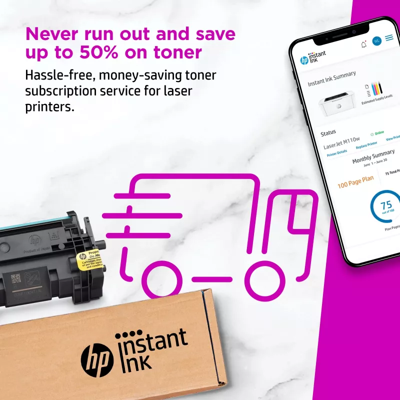 HP LaserJet M110w printeris, lāzera, 600 x 600 DPI, A4, 20 lpp/min, tīkls, balts