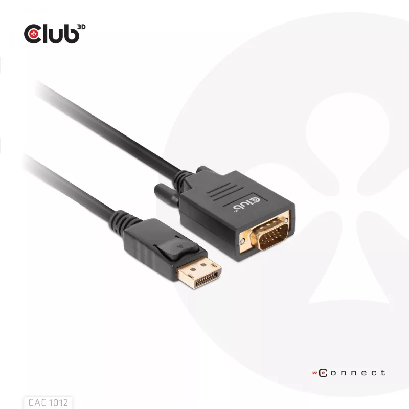 DisplayPort uz VGA kabelis M/M CLUB3D CAC-1012 2m