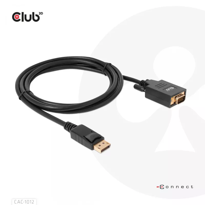 DisplayPort uz VGA kabelis M/M CLUB3D CAC-1012 2m