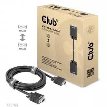 VGA kabelis divvirzienu M/M 3m 28AWG CLUB3D CAC-1703