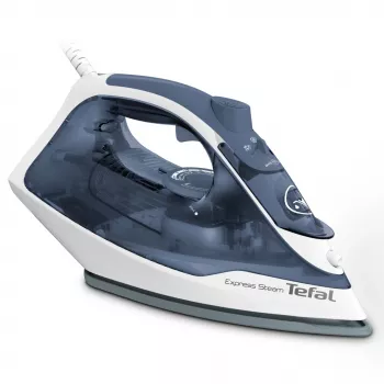 Tefal Express Steam FV2837 sausā un tvaika gludeklis ar Cerilium zoli 2400 W, zils, pelēks, balts