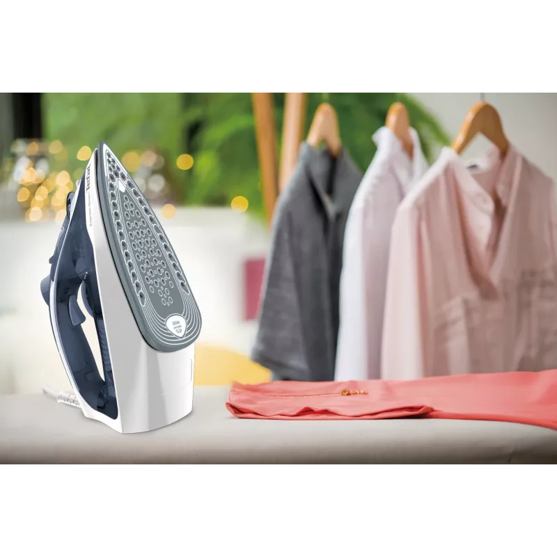 Tefal Express Steam FV2837 sausā un tvaika gludeklis ar Cerilium zoli 2400 W, zils, pelēks, balts