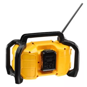 Pārnēsājamais radio DeWALT DCR029-QW DAB FM, maiņstrāvas/līdzstrāvas barošana, Bluetooth, USB uzlāde, displejs, melns/dzeltens