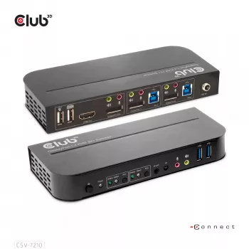 CLUB3D DisplayPort/HDMI KVM Slēdzis Diviem Datoriem 4K 60Hz
