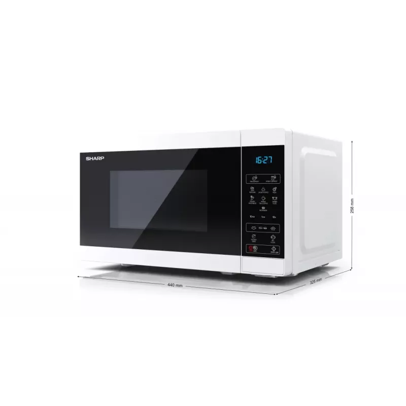 Sharp YC-MS02E-W mikroviļņu krāsns Melns, Balts Solo mikroviļņu krāsns Countertop 20 L 800 W