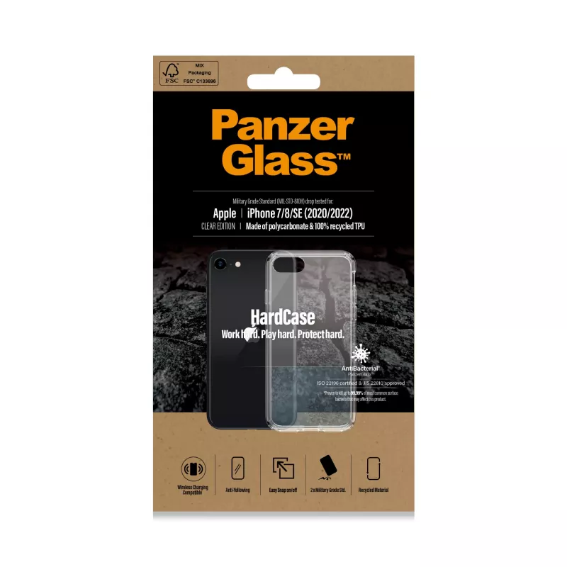 PanzerGlass® HardCase iPhone SE (2020/2022) | 7 | 8, Caurspīdīgs