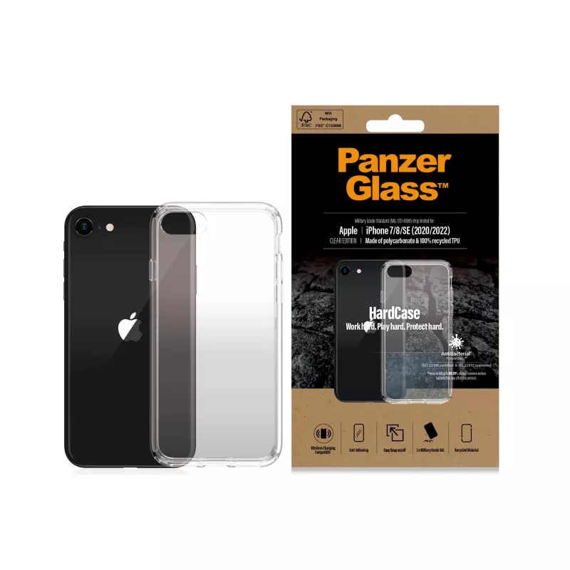 PanzerGlass® HardCase iPhone SE (2020/2022) | 7 | 8, Caurspīdīgs