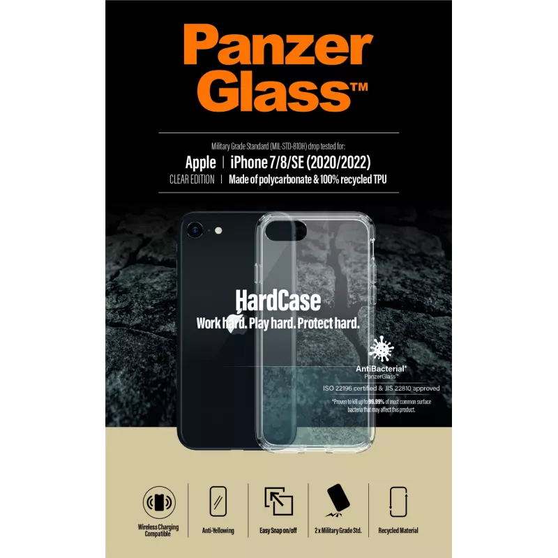 PanzerGlass® HardCase iPhone SE (2020/2022) | 7 | 8, Caurspīdīgs