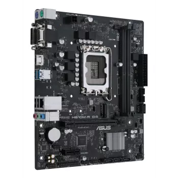 Mātesplate ASUS PRIME H610M-R D4 — Intel H610, LGA 1700, Micro ATX, DDR4, 2 DIMM (līdz 64 GB), M.2 un SATA III, USB Type-A