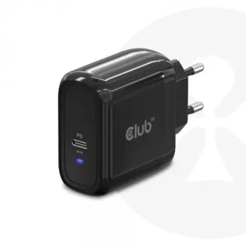 CLUB3D Ceļojumu Lādētājs 65W GAN tehnoloģija, Viena USB Type-C pieslēgvieta, Power Delivery (PD) 3.0 atbalsts