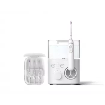 Mutes duša Philips Power Flosser 7000 HX3911/40, ar bateriju, balta, universāls lādētājs