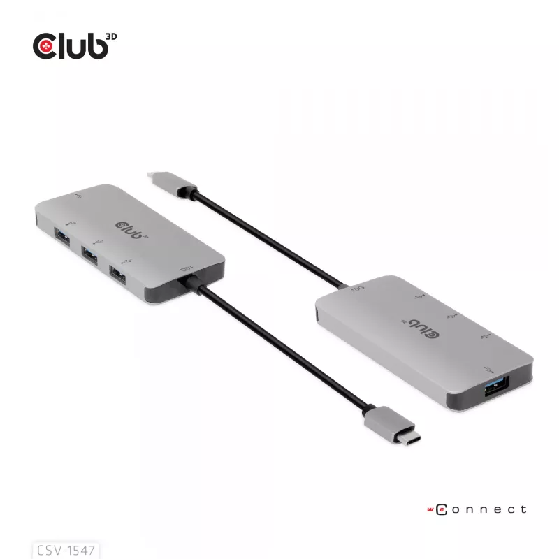 CLUB3D CSV-1547 4-portu USB-A centrmezgls USB-C – 10 Gbps ātrs datu pārsūtīšana