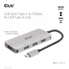 CLUB3D CSV-1547 4-portu USB-A centrmezgls USB-C – 10 Gbps ātrs datu pārsūtīšana