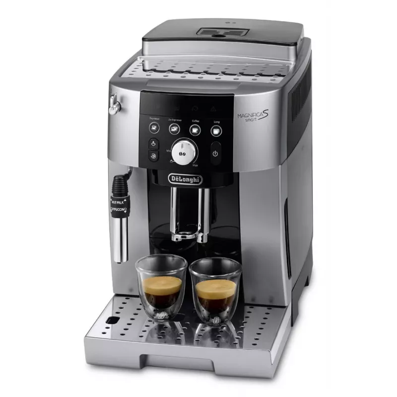 Kafijas automāts De’Longhi Magnifica S Smart ECAM 250.23.SB — 1.8 L ūdens tvertne, 250 g pupiņu tvertne, 15 bāri, iebūvēta dzirnaviņa