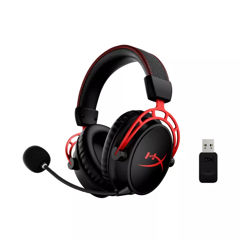 HyperX Cloud Alpha Wireless - Bezvadu spēļu austiņas (Melna-Sarkana)