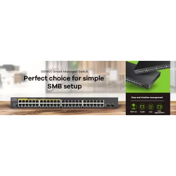 Zyxel GS1900-48-EU0102F tīkla slēdzis L2 Gigabit Ethernet (10/100/1000) Melns