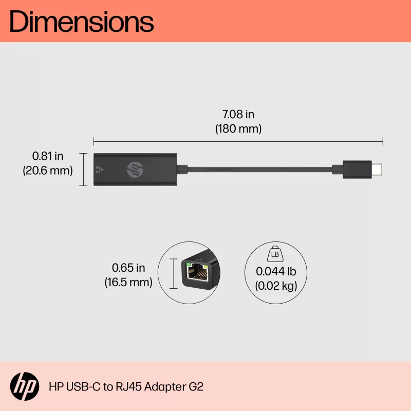 HP USB-C uz RJ45 Adapteris G2