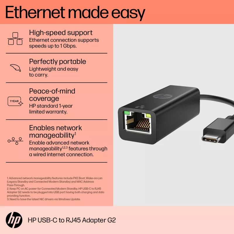 HP USB-C uz RJ45 Adapteris G2