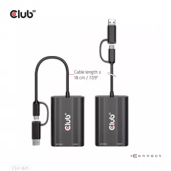 CLUB3D USB Gen1 Type-C/-A uz Diviem HDMI (4K/30Hz) / VGA (1080/60Hz) adapteris