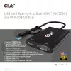 CLUB3D USB Gen1 Type-C/-A uz Diviem HDMI (4K/30Hz) / VGA (1080/60Hz) adapteris