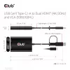 CLUB3D USB Gen1 Type-C/-A uz Diviem HDMI (4K/30Hz) / VGA (1080/60Hz) adapteris